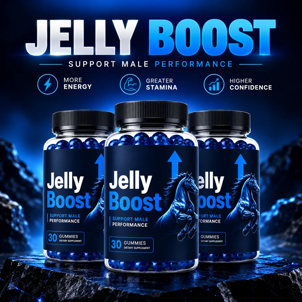 Jelly Boost male vitality gummies, three bottles